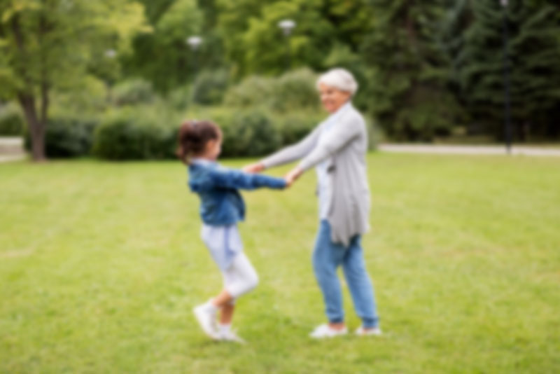 Image of Grandmother and grandaughter blurry vision
